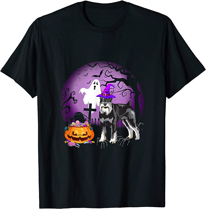 Miniature Schnauzer Dog Candy Pumpkin Halloween Lover T-Shirt