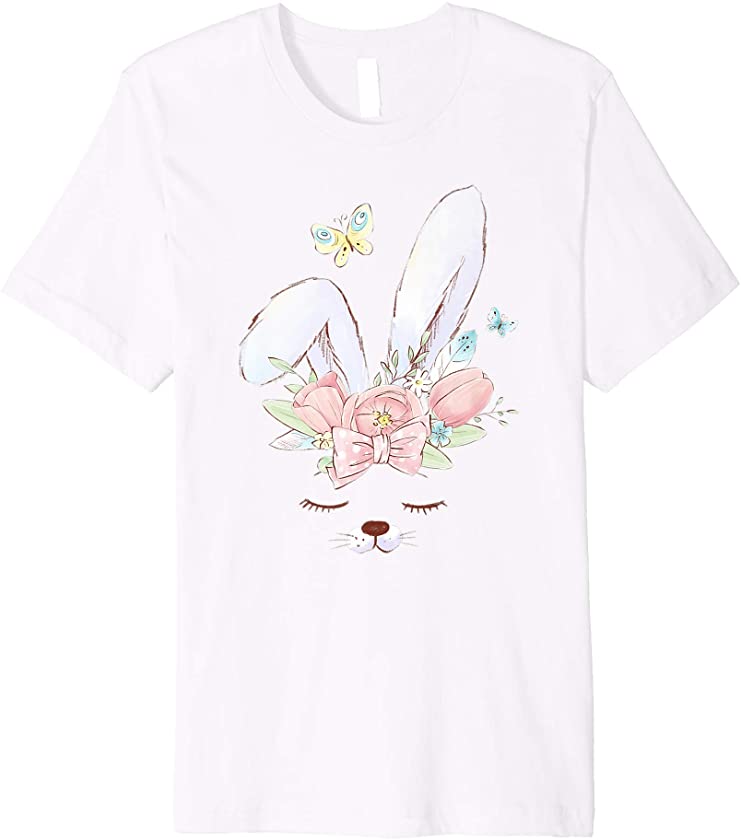 Cute Bunny Face For Girls Bunny Ears Easter Rabbit Lover Premium T-Shirt