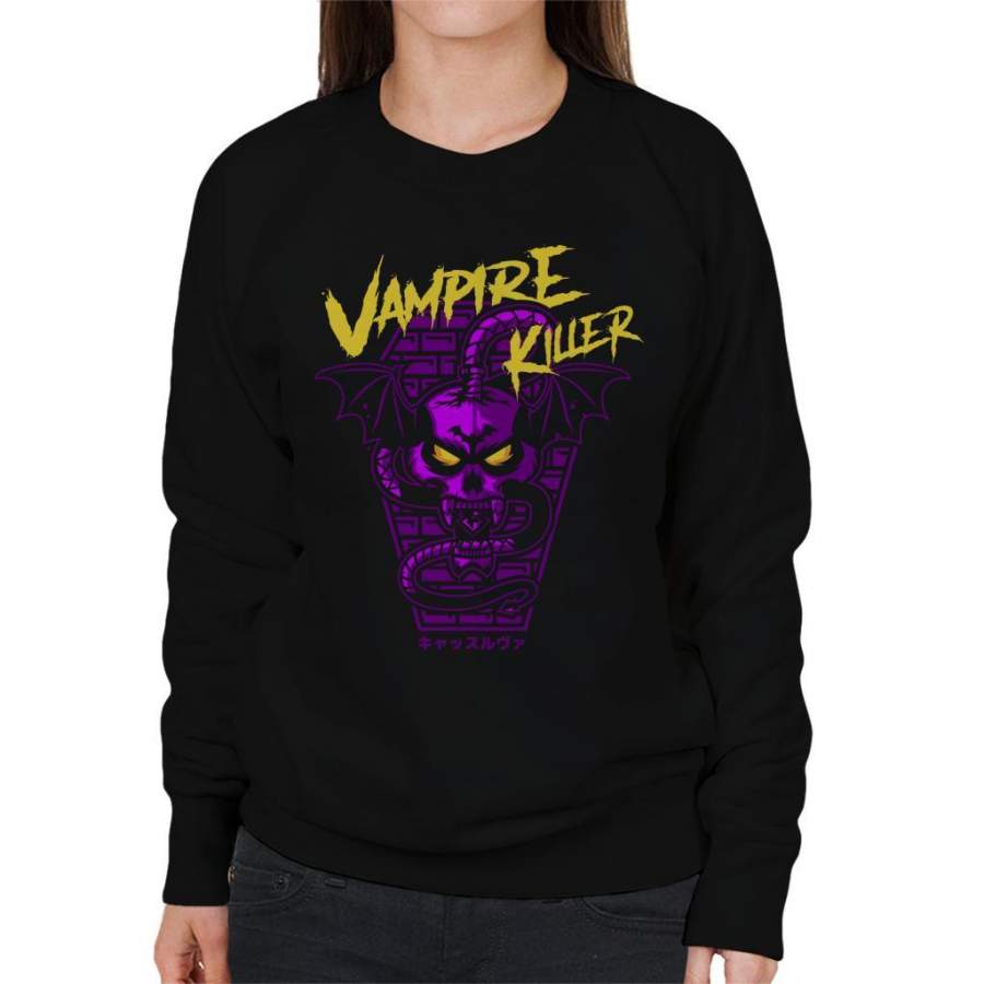 Vampire Killer Retro Castlevania Women’s Sweatshirt