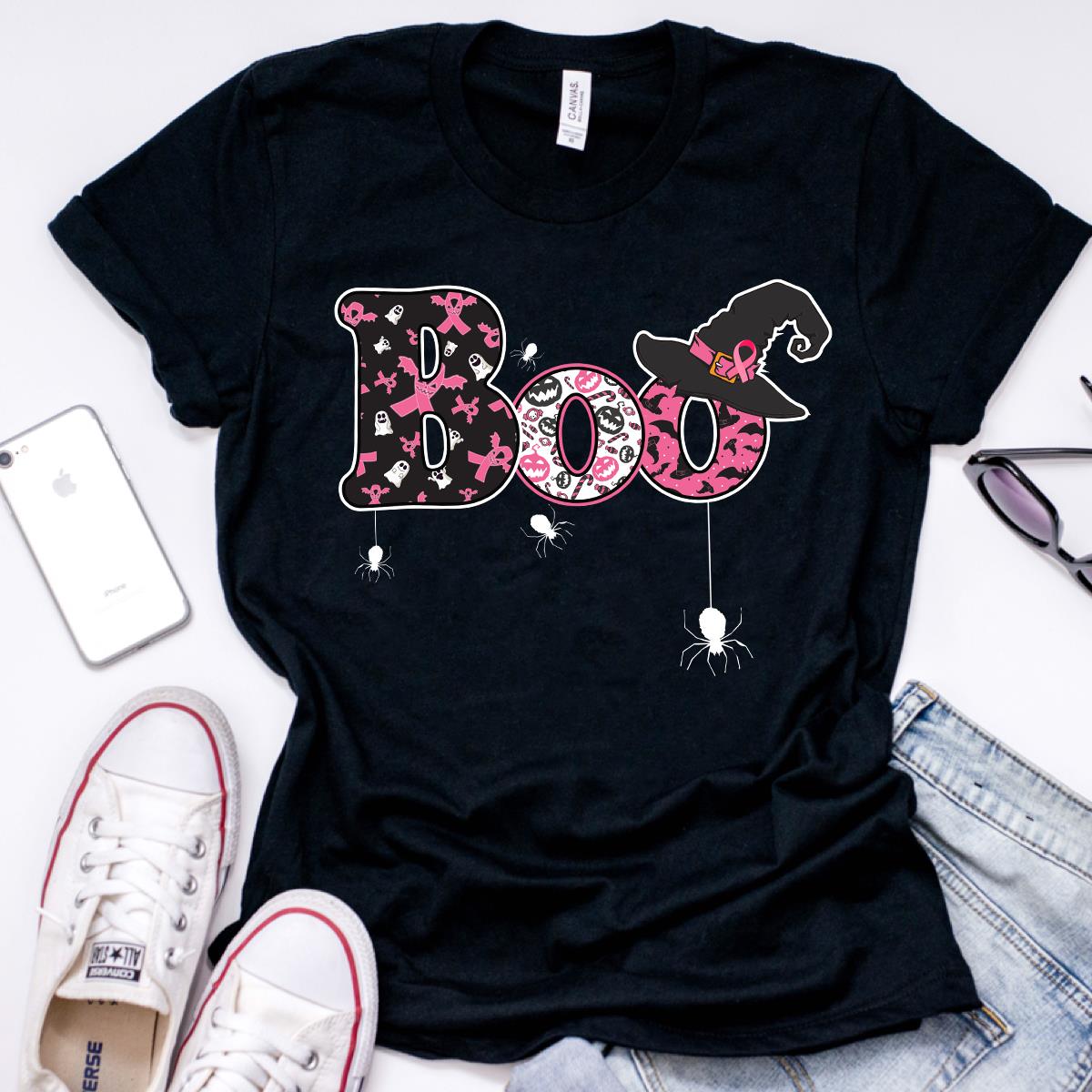 Breast Cancer Awareness Pink Ribbon Pinky Boo T Shirt Nh