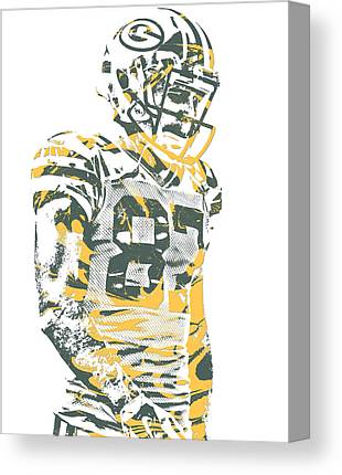 Jordy Nelson Green Bay Packers Pixel Art 13 Joe Hamilton Canvas Print