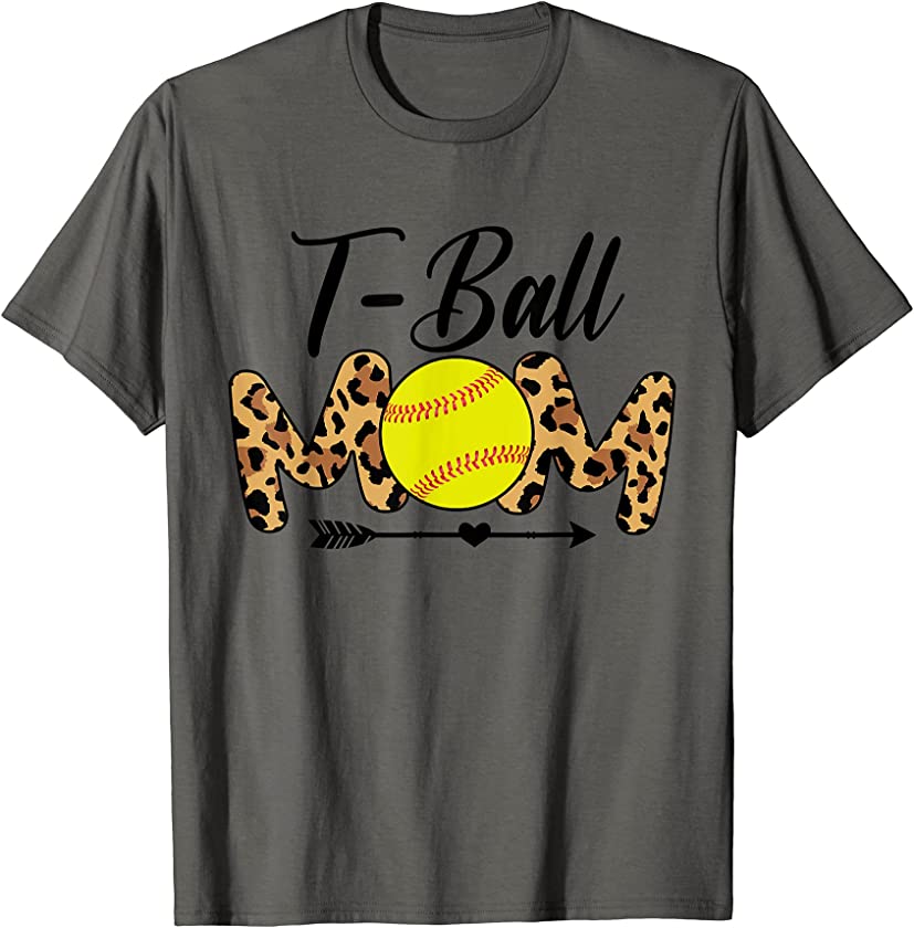 Teeball Mom Leopard Funny Softball Mother’s Day Gift 2021 T-Shirt