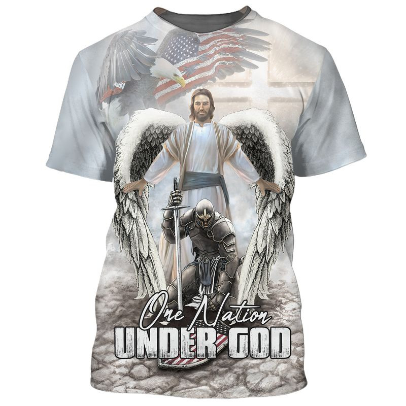 American Warrior Knee Before God T Shirts One Nation Under God Tee Shirts