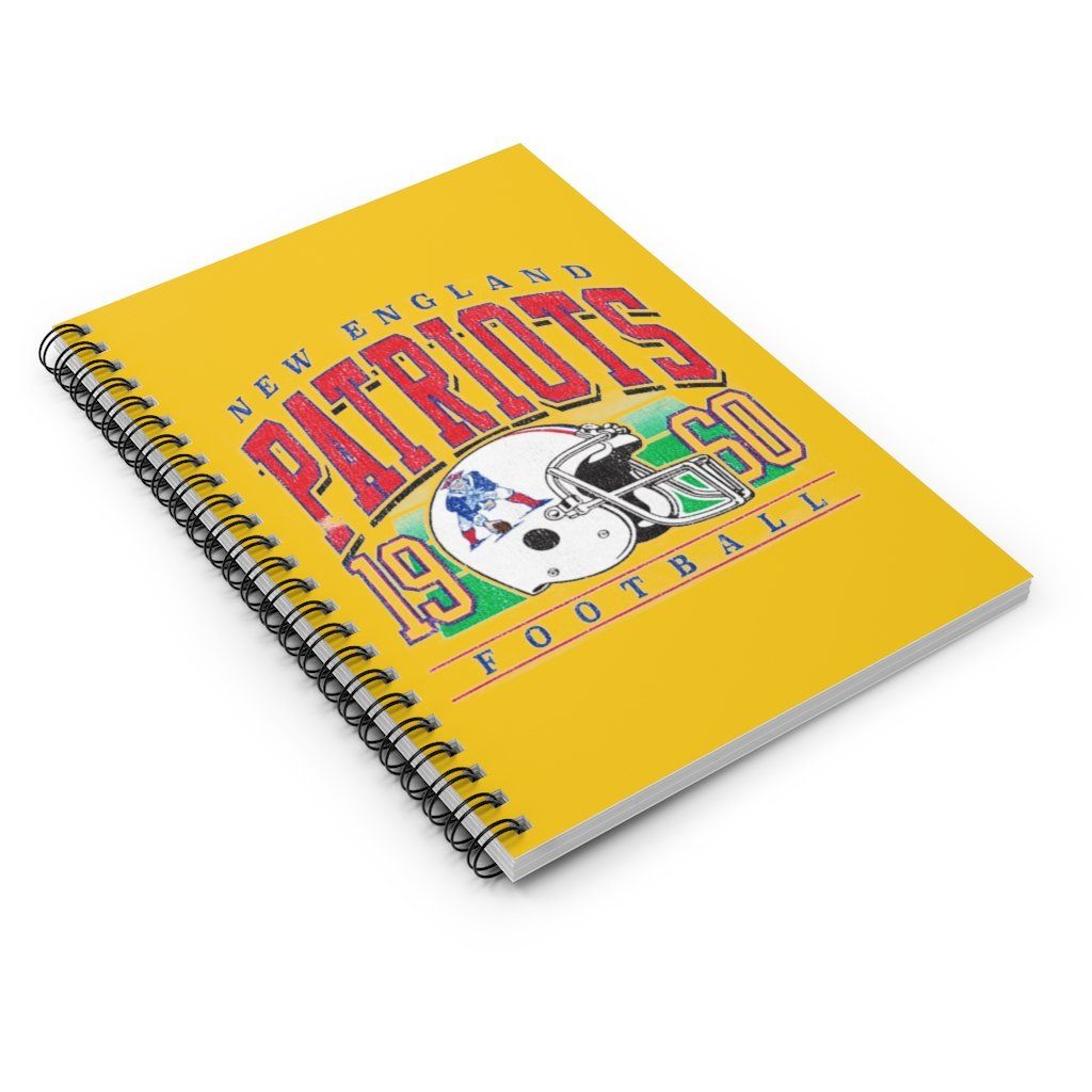 Find NEW ENGLAND PATRIOTS LEGACY FIELD GENERAL 47 VINTAGE TUBULAR TEE Spiral Notebook – Ruled Line