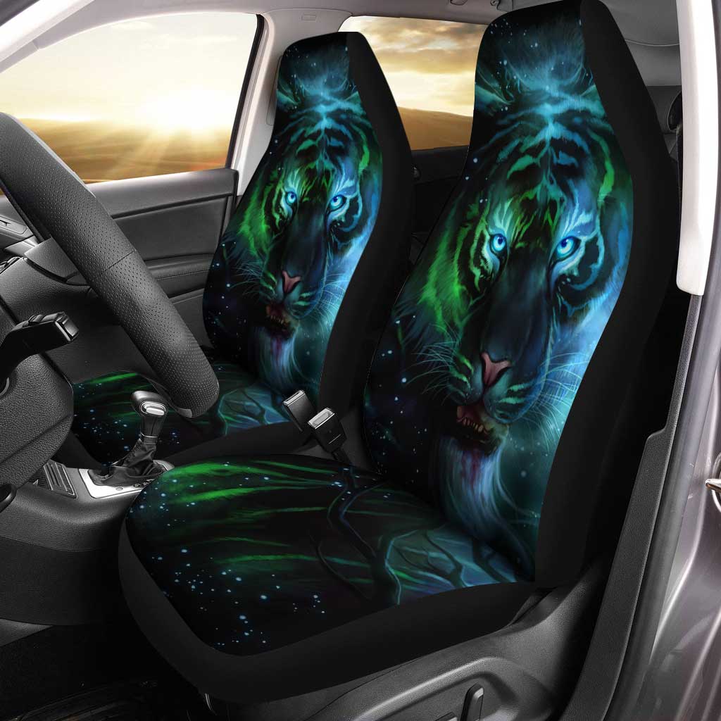 Blue Eyes Tiger In The Darkness Car Seat Covers Set Of 2