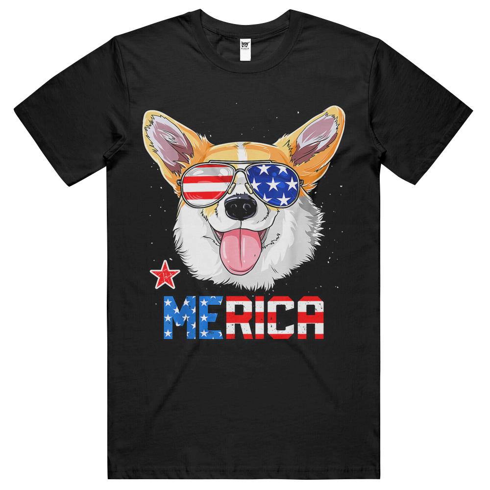 4Th July Shirts, Fourth Of July Tshirts, 4Th Of July T Shirt, Corgi Merica 4Th Of July T Shirt Dog Puppy T Shirts