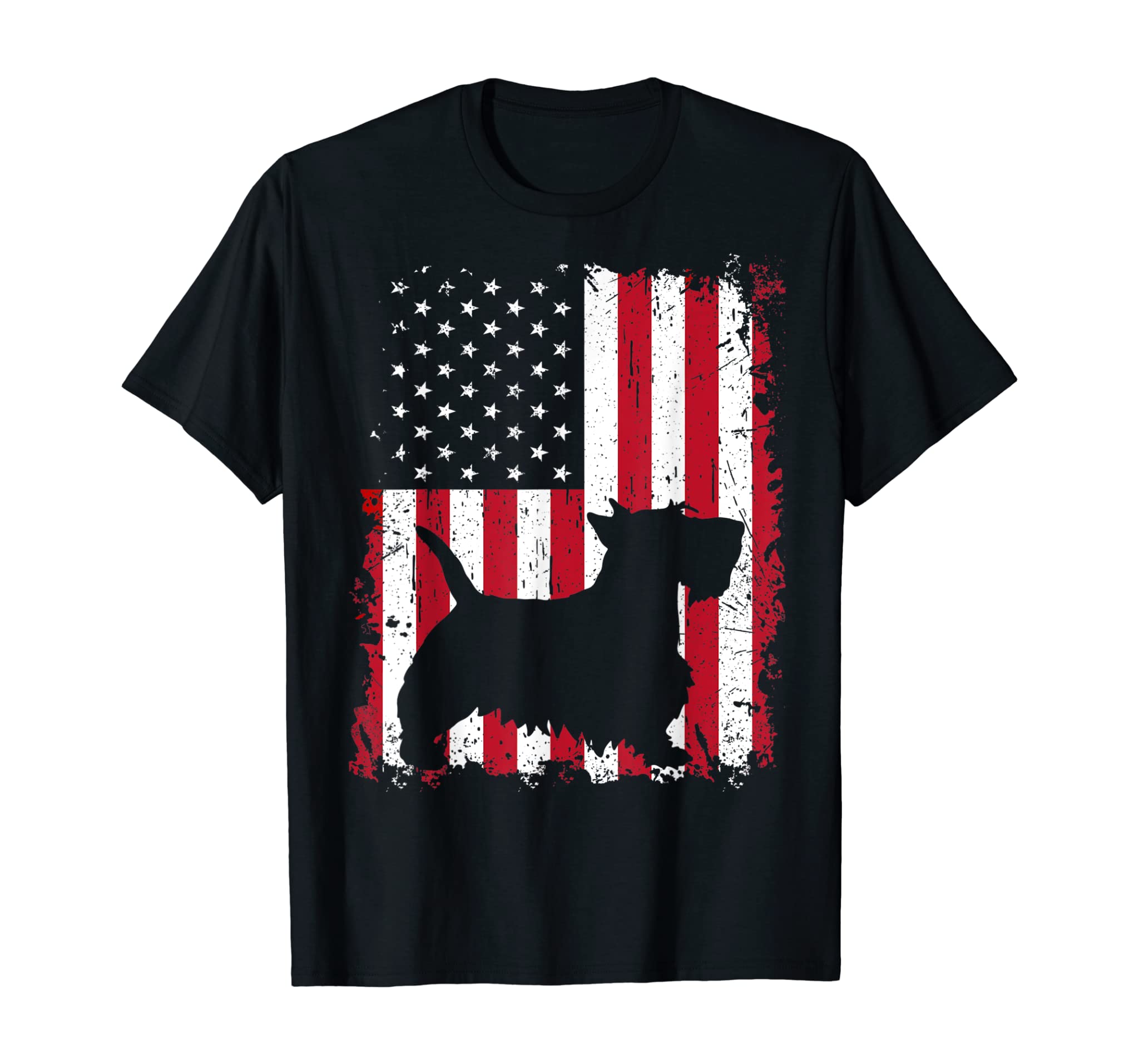 Scottish Terrier 4th of July American USA Flag Dog Pet Gift T-Shirt