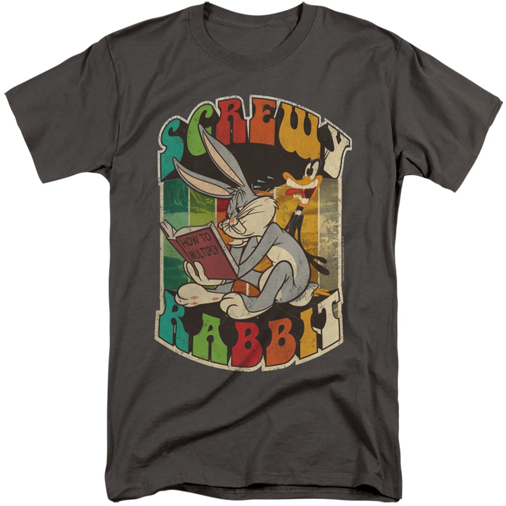 Looney Tunes Screwy Rabbit Mens Tall T Shirt Charcoal