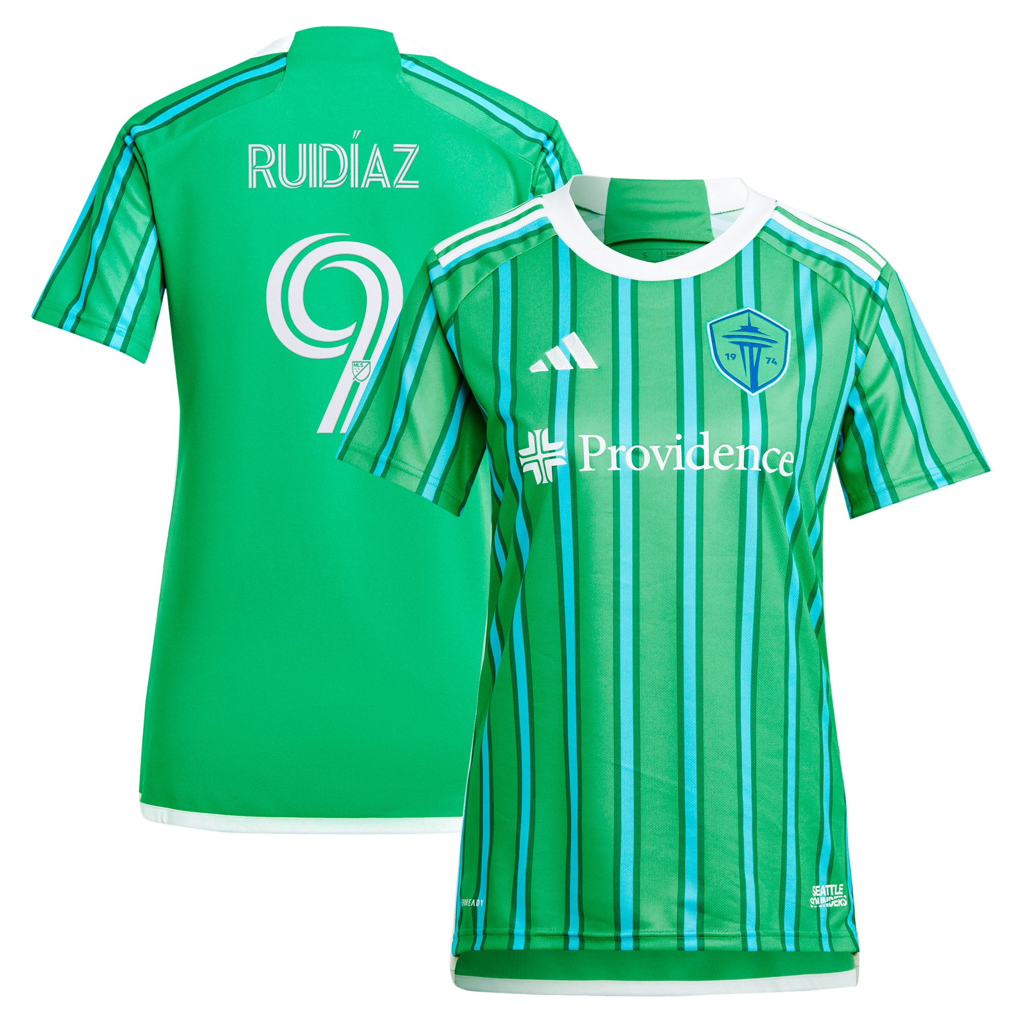 Raul Ruidiaz Seattle Sounders FC Women's 2024 The Anniversary Kit Replica Player Jersey  Green