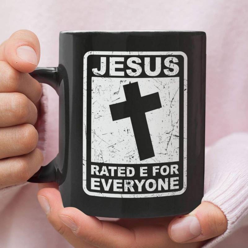 Jesus rated E for everyone coffee mug