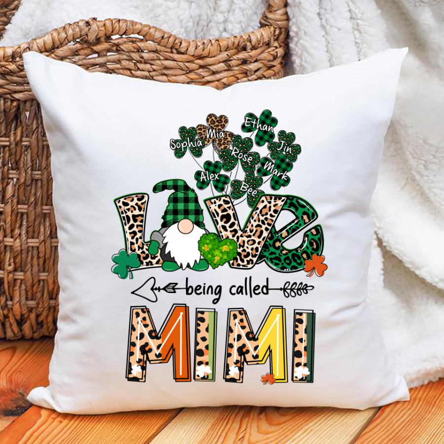 Love Being Called Mimi Shamrock Indoor Pillow