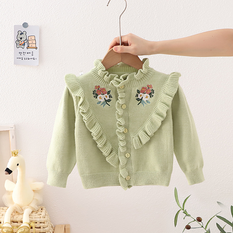 Children’s Clothing Flower Girls Cardigan Sweater Coat Kids Winter Clothes Sweater Toddler Fall Clothes 2022 Toddler Clothes alx