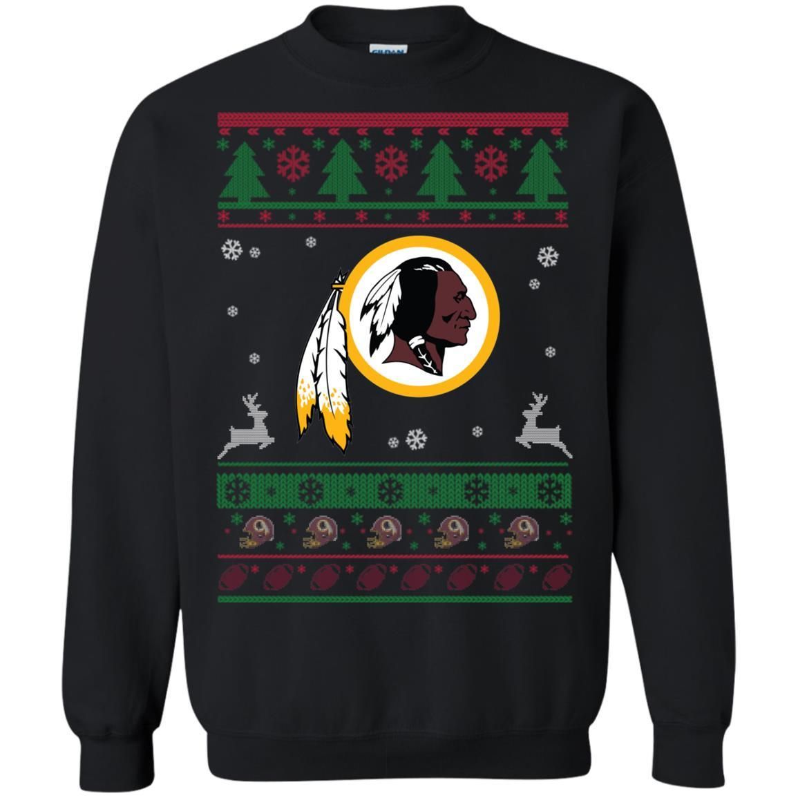 Washington Redskins Logo Football Teams Ugly Christmas Sweater Unisex Crewneck Pullover Sweatshirt