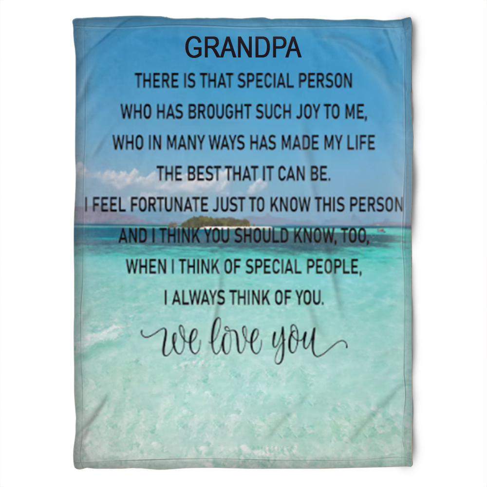 To My Grandpa There Is Special Person Fleece Blanket Gift For Grandparents Gift From Granddaughter Gift For Grandson Home Decor Bedding Couch Sofa Soft And Comfy Cozy