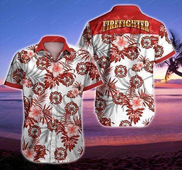 Get Now Hawaii Aloha Shirts Firefighter Tropical Hawaii Ha100360