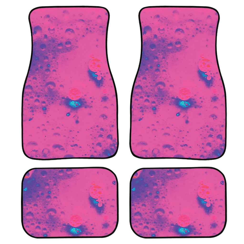 Pink And Blue Acid Melt Print Front And Back Car Floor Mats, Front Car Mat