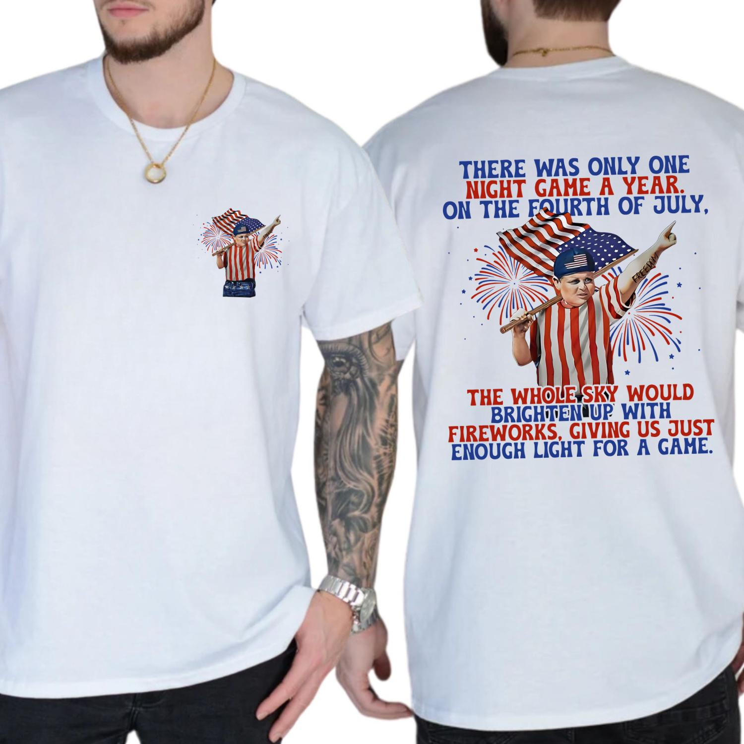 The Sandlot 4th of July T-Shirt 2 Sided Patriotic Movie Tee, Retro Baseball Shirt, Independence Day USA Graphic Tee for Men & Women, Menswear Tops, Gift For Him