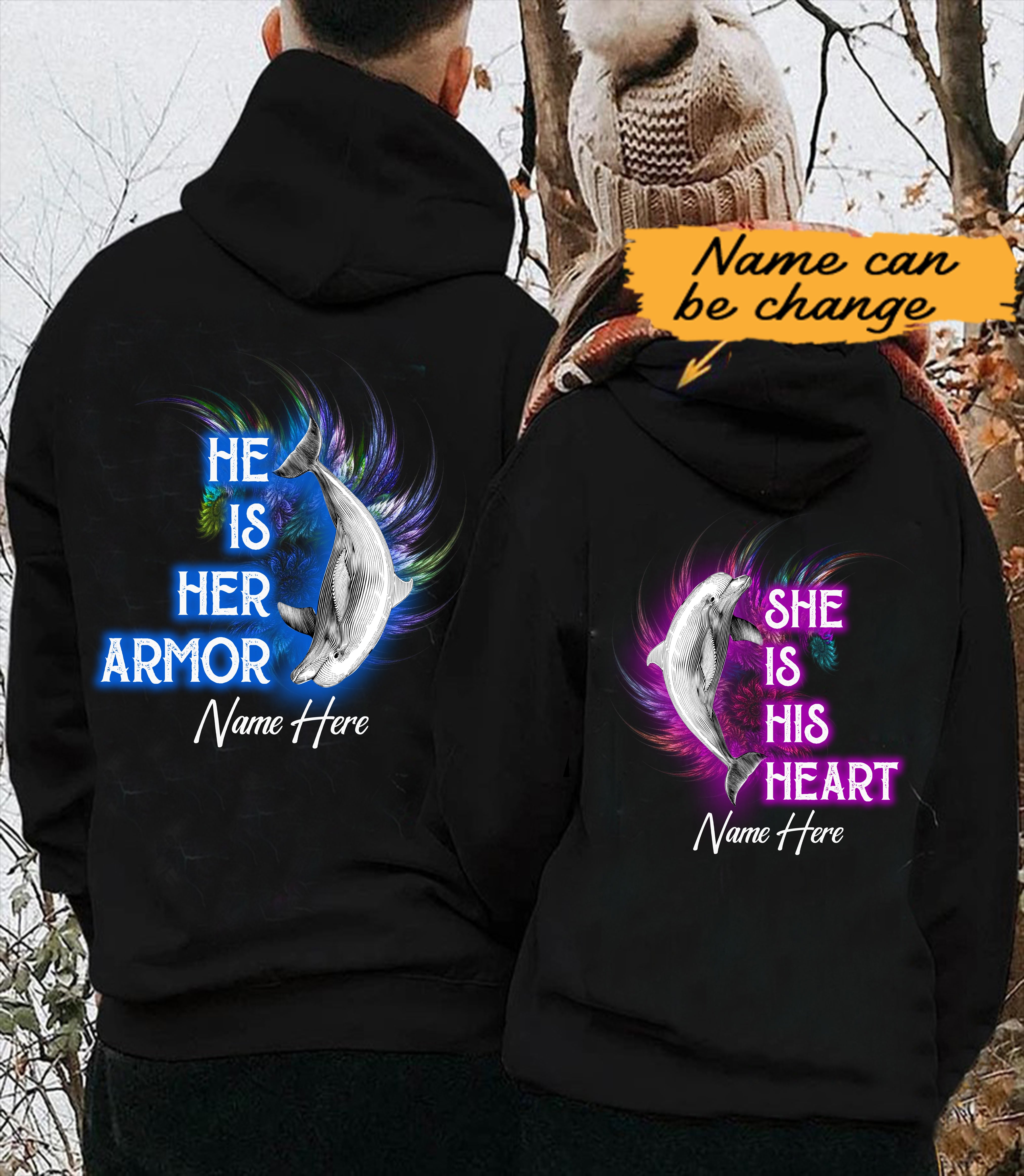 Personalized Dolphin King And Queen Custom Name Love Gift For Dolphin Lover  Couple – Standard Hoodie