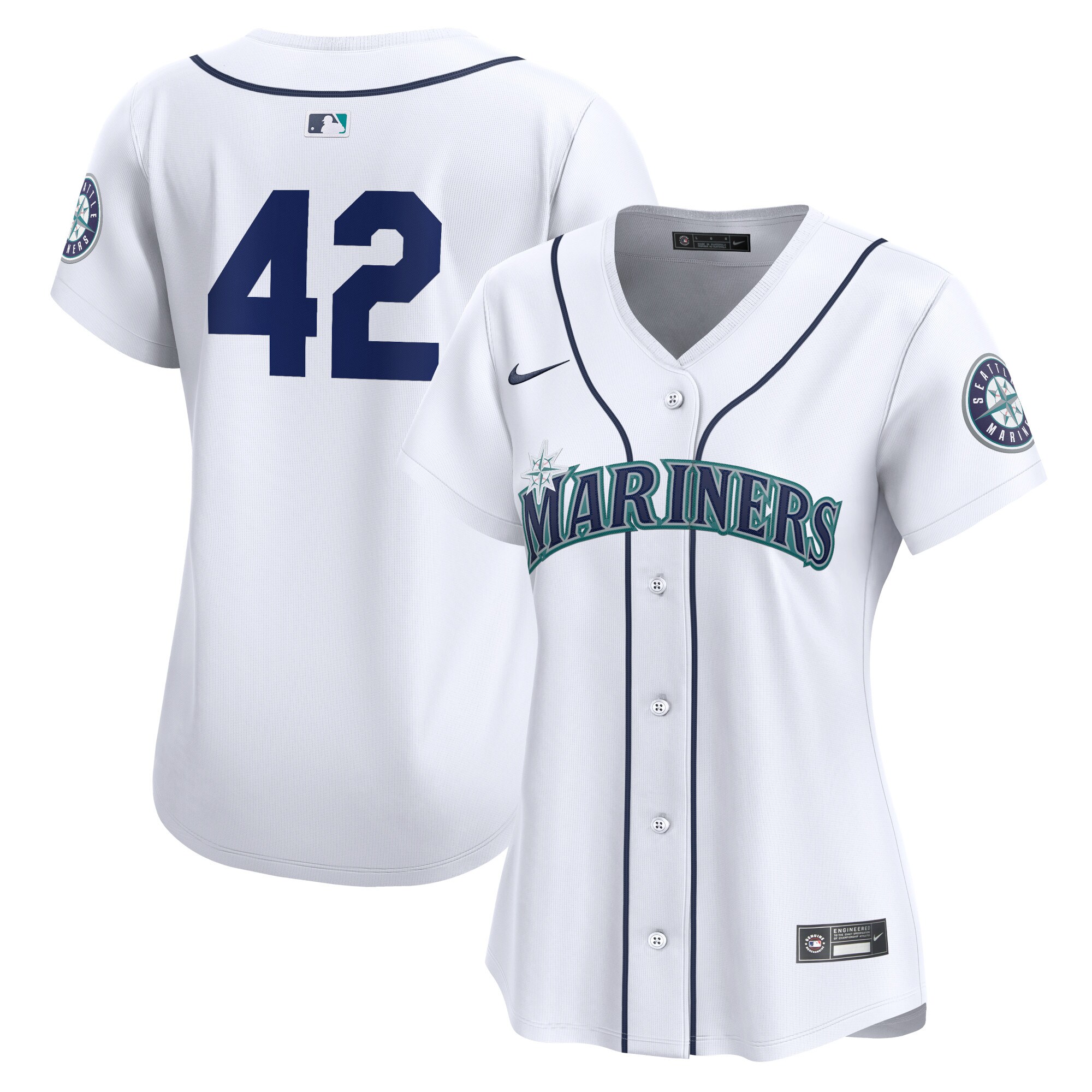 Seattle Mariners Women's 2024 Jackie Robinson Day Home Limited Jersey  White