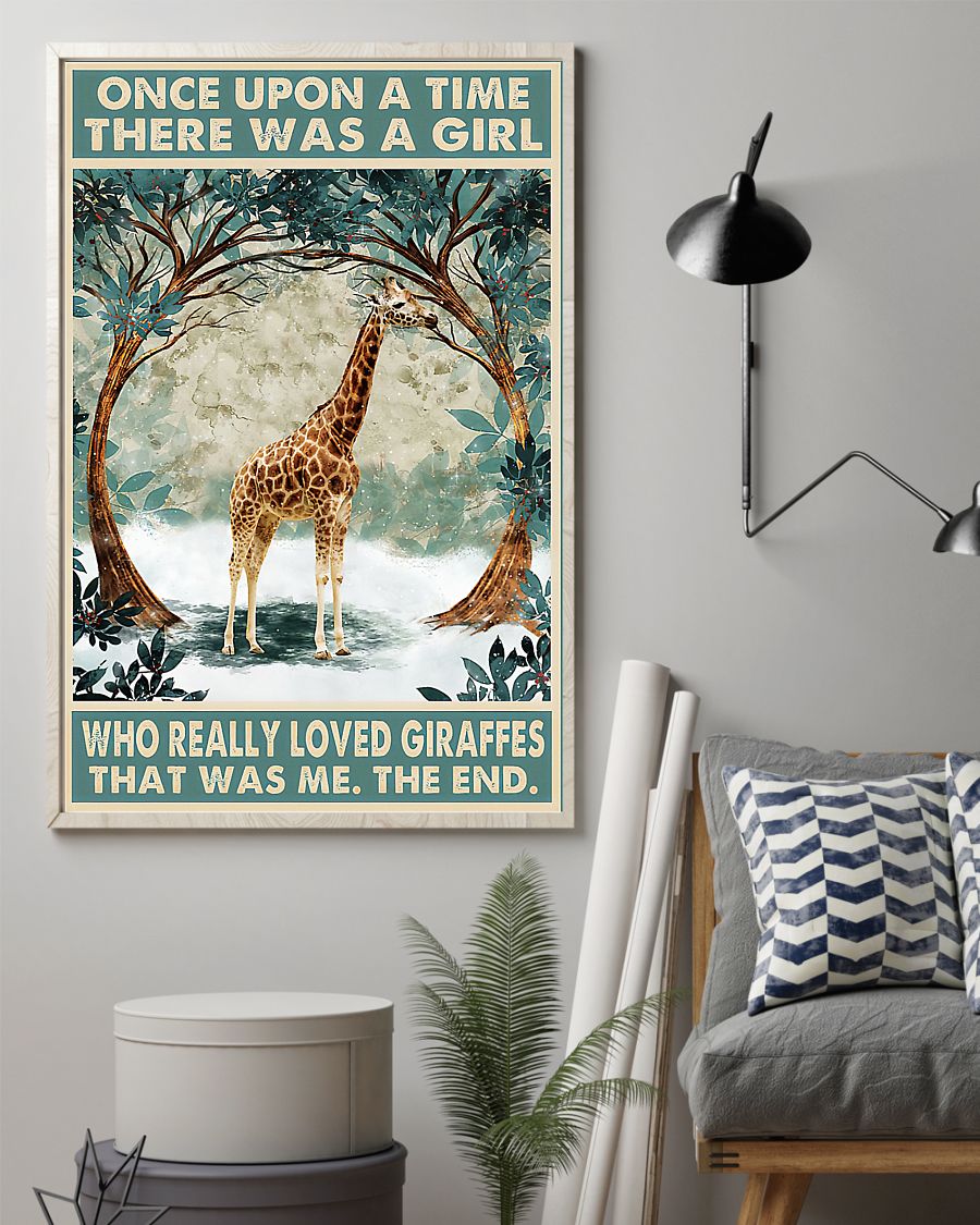 Giraffe Once Upon A Time Vertical Canvas And Poster | Wall Decor Visual Art
