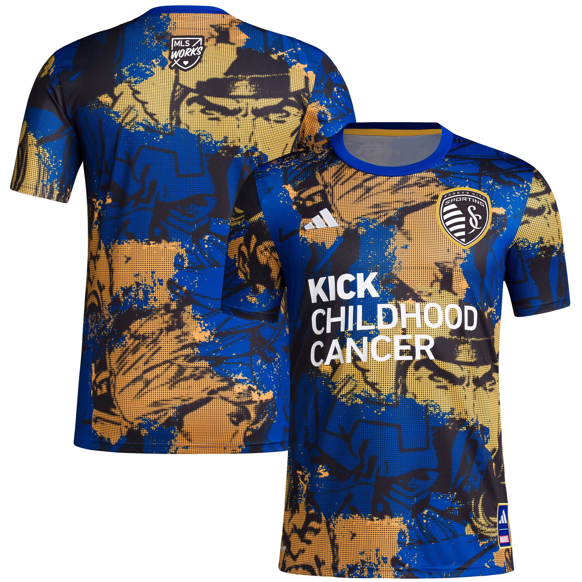 Sporting Kansas City 2023 MLS Works Kick Childhood Cancer x Marvel Pre-Match Top – Royal