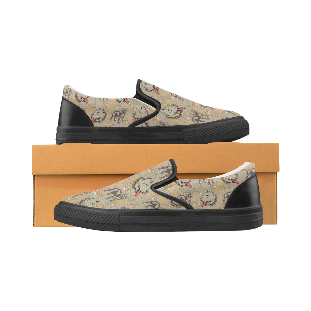 Pitbull Pattern Black Women’s Slip-on Canvas Shoes