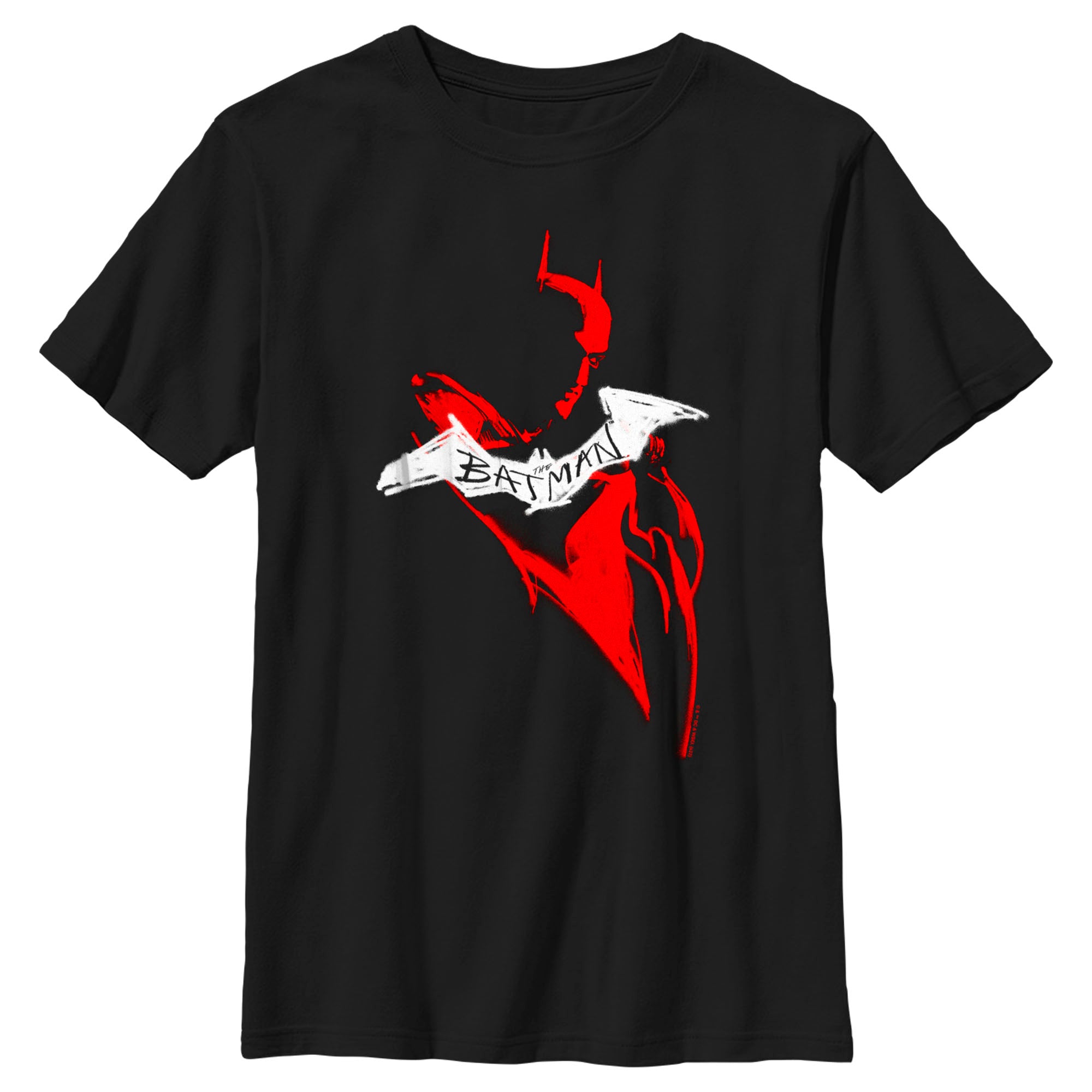 Boy’S The Batman Artistic Red & White Graffiti T-Shirt