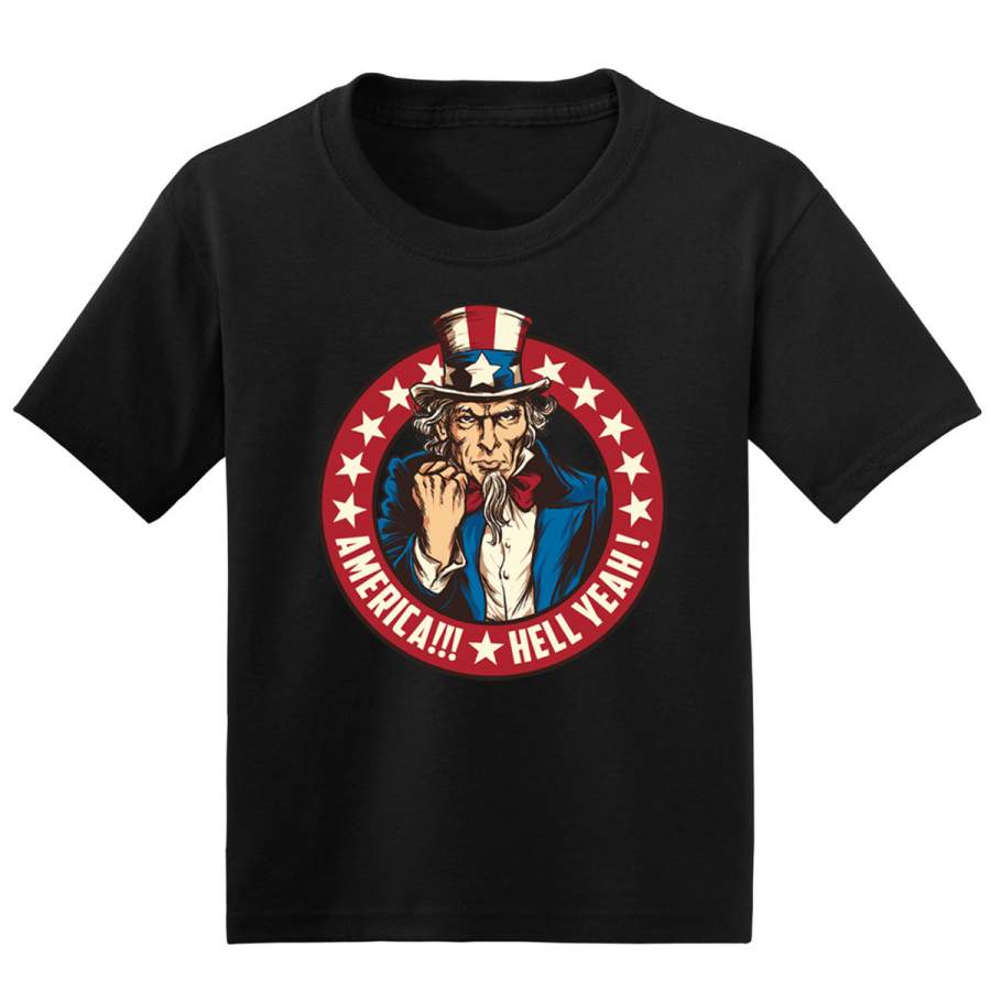 America Hell Yeah! Vintage Uncle Sam Logo USA Pride Americana / American Pride Boys Graphic Youth T-Shirt