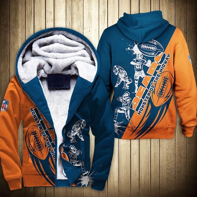 Chicago Bears 3d Printed Unisex Fleece Zipper Jacket