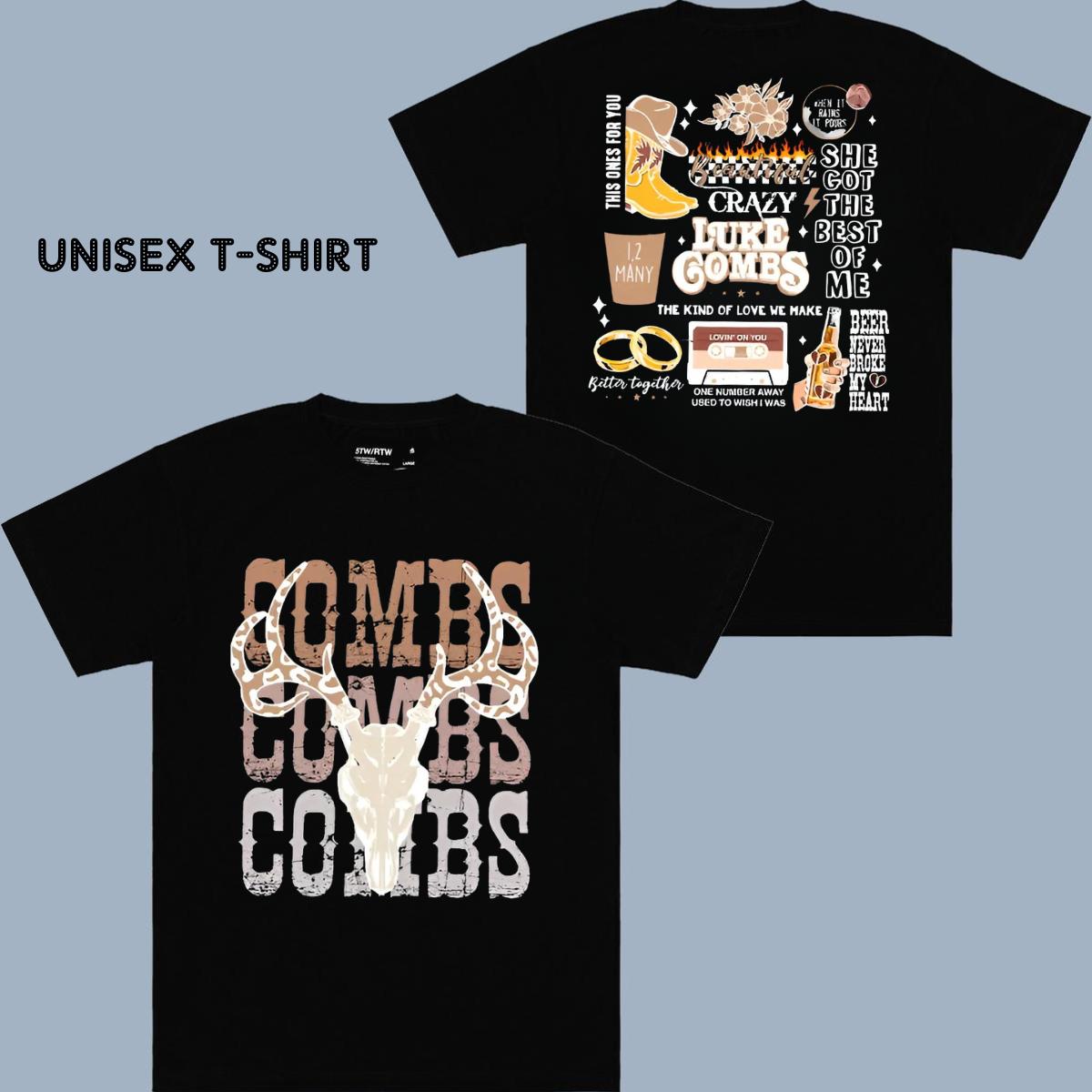 Combs Bullhead Comfort Color T Shirt  Country Music Shirt  Luke Combs World Tour  Cowboy Combs  Cotton