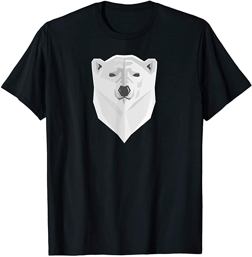 Polar Bear Geometric Pattern Animal Art T-Shirt