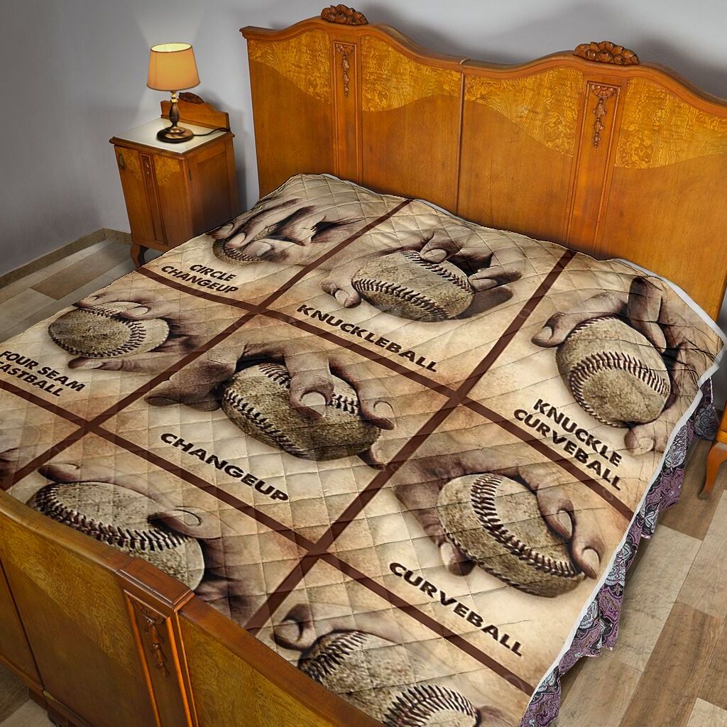 Baseball Grip Quilt Gift For Baseball Lovers Gift For Kid Sport Lovers Fleece Blanket, Blanket Sofa Bed, 3D Blanket
