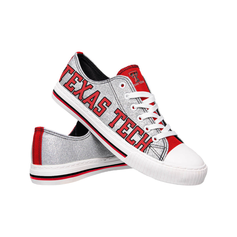 Texas Tech Red Raiders NCAA Womens Glitter Low Top Canvas Shoes