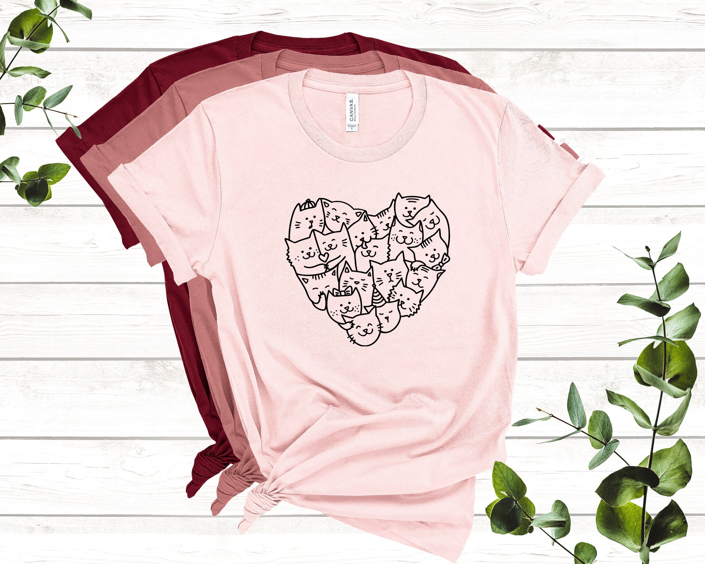 Cat Lover Shirt, Cat Tshirt, Cat Mom Shirt, Gift For Cat Lovers, Lazy Cat, Cute Kitten Shirt, Cat Heart, Cat Love, Animal Lover Shirt