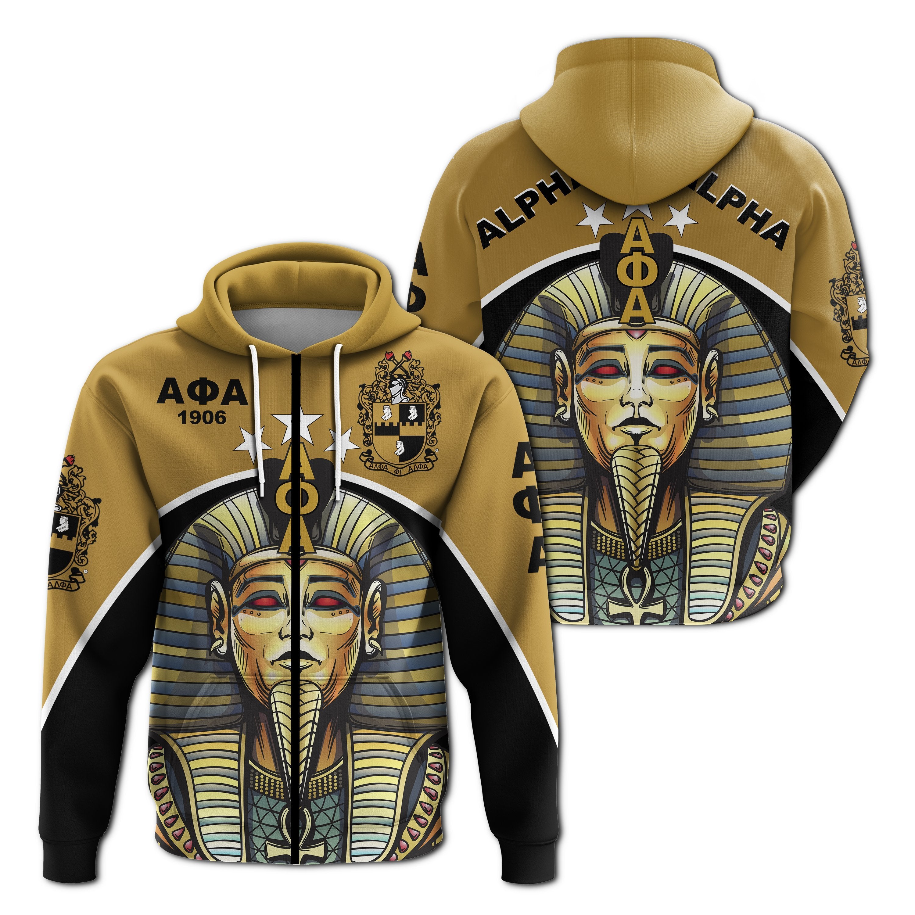 Alpha Phi Alpha Zip Up Hoodie – King Pharaoh – Lt20