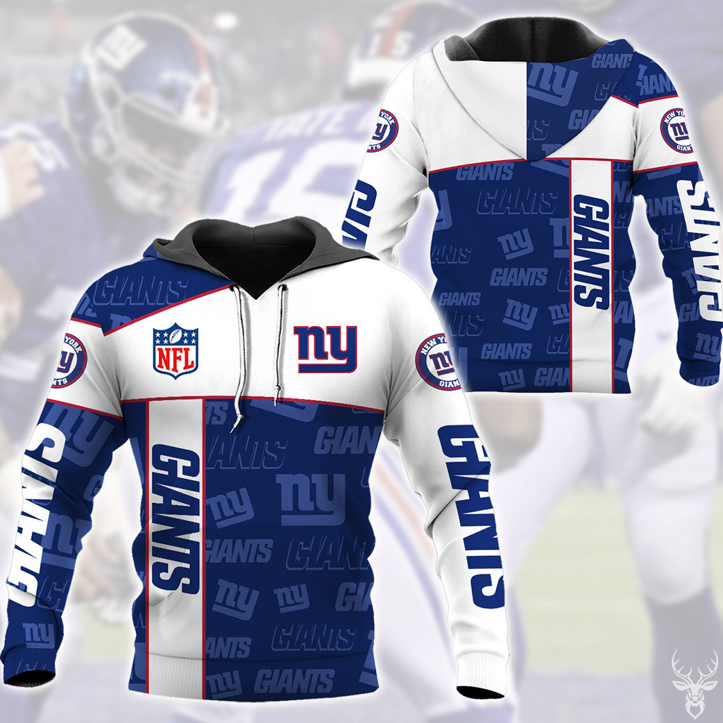 New York Football 3D Hoodie, American Football Hoodie, New York Logo Hoodie, Zip Hoodie