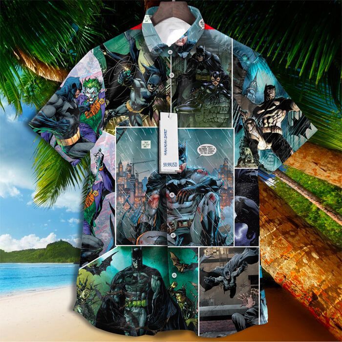 Batman Super Hero Dc Comics 3D Art Tropical Vintage Grateful For Man And Woman Print Short Sleeve Hawaiian Shirt G95