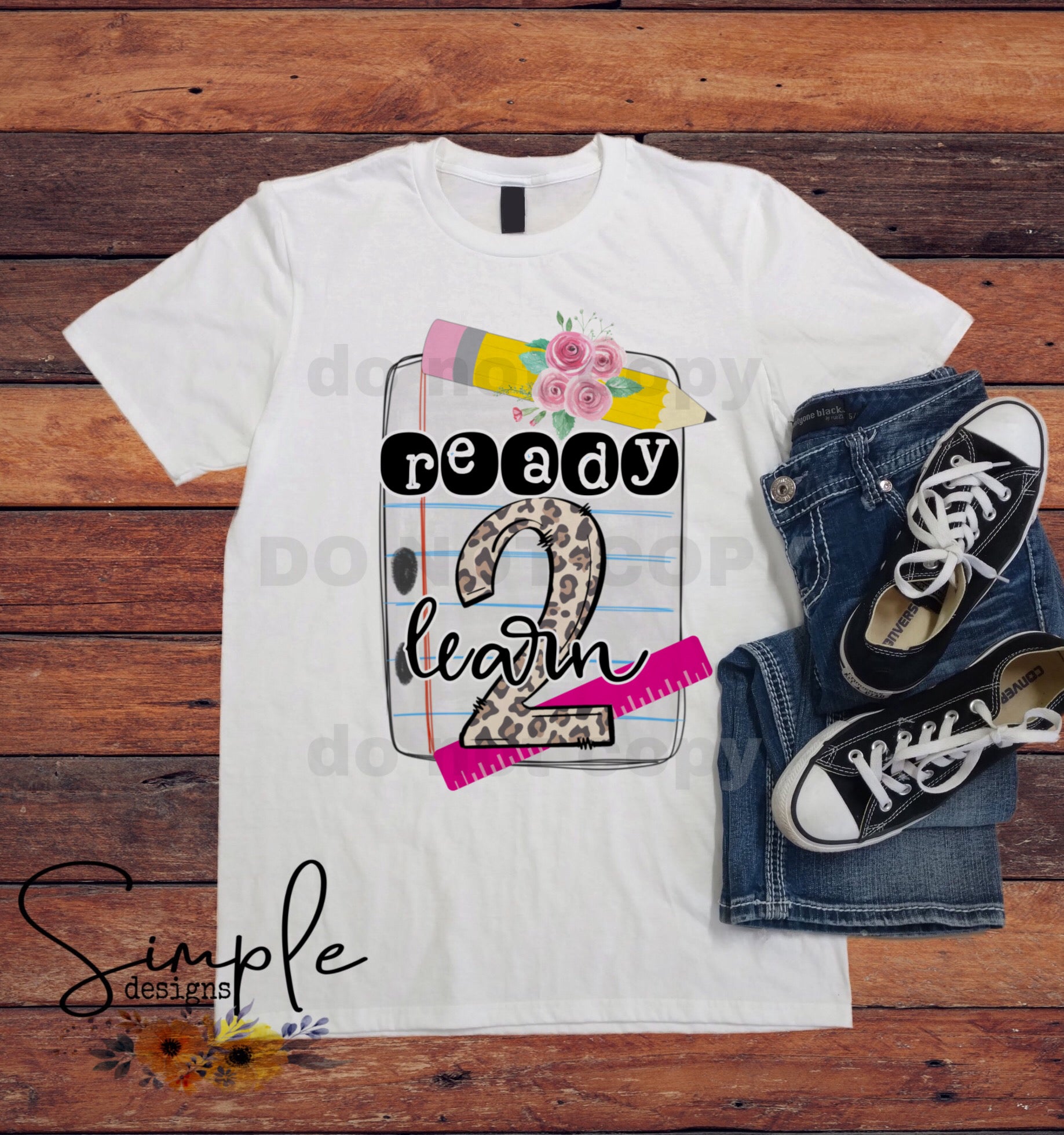 Ready 2 Learn Leopard T-Shirt, School Shirts, Back To School