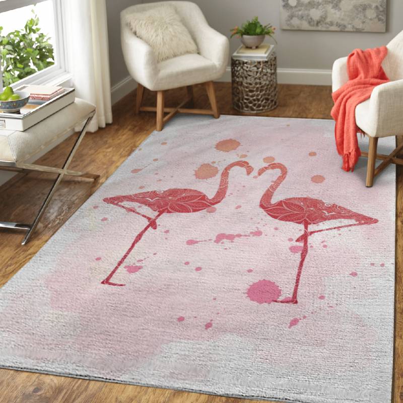 Watercolor flamingos – Animals Area Rug Carpet