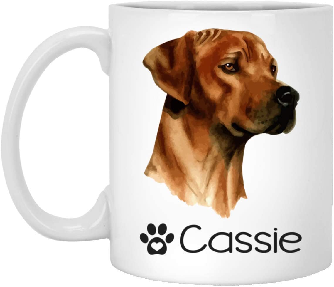 Personalized Rhodesian Ridgeback Dog Mug – Pet Owner Gifts For Women – Gifts For Dog Lover – Rhodesian Ridgeback Mom Dad Mugs – Dog Cups 15Oz