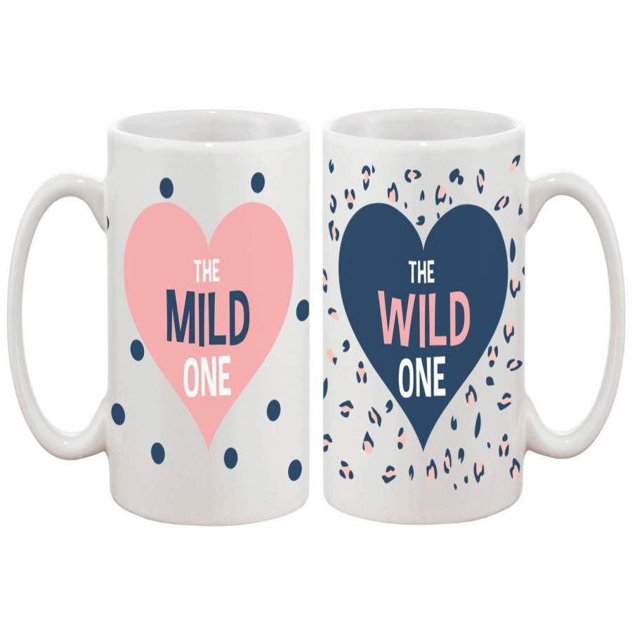 Polka Dot and Leopard Print BFF Mug- Mild and Wild One Best Friend Mug Cup