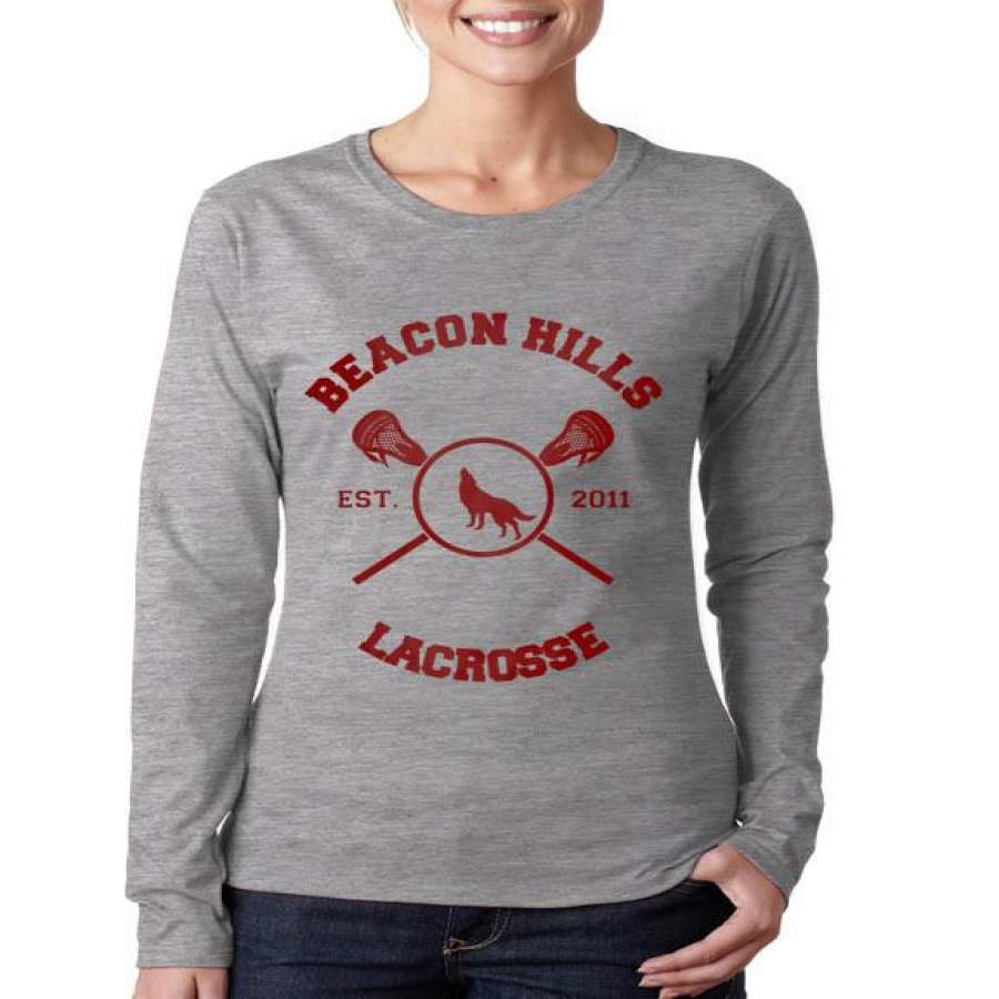 Beacon Hills Lacrosse Wolf Logo Teen Wolf Front Long sleeve T-shirt for Women