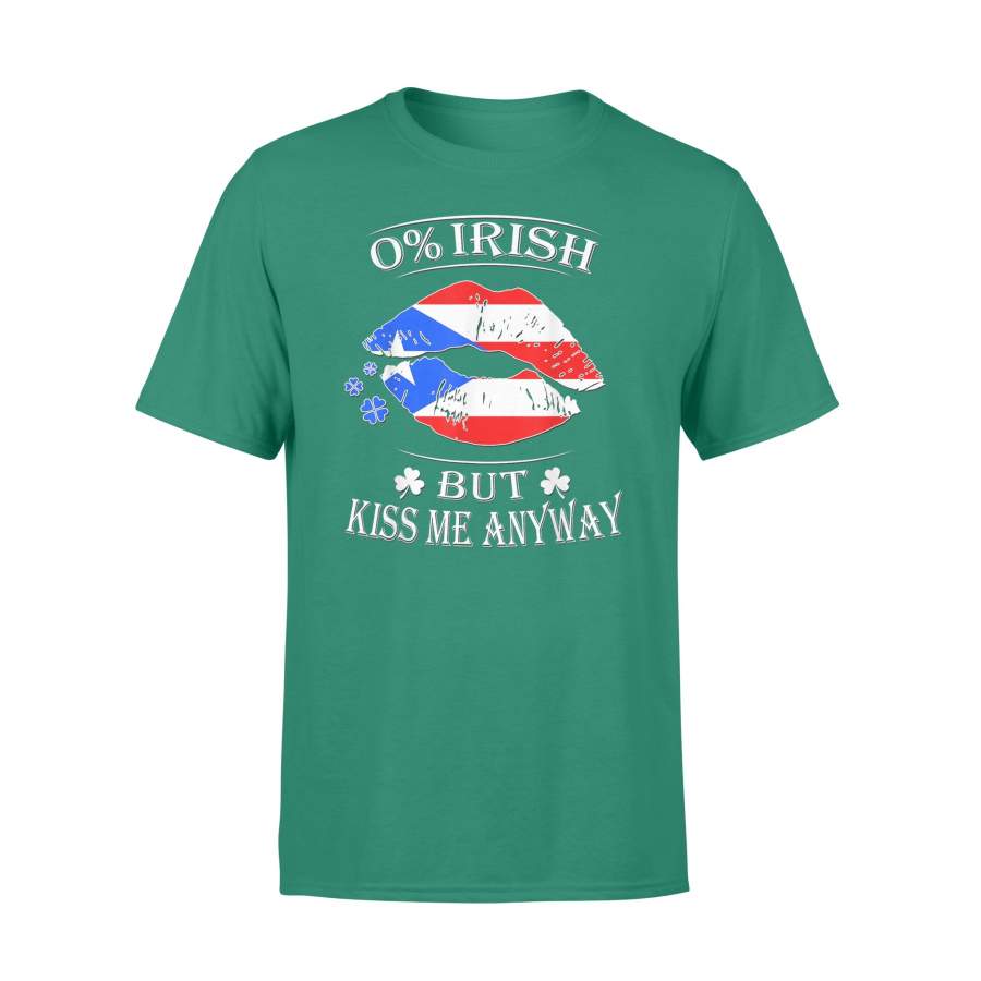 0% Irish Kiss Me Anyway Puerto Rican St Patricks Day T-Shirt