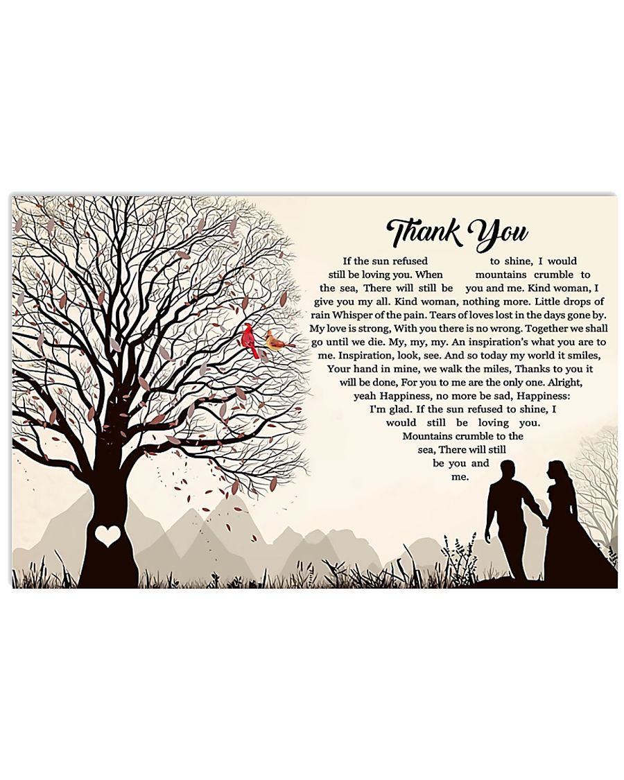 Thank You Kind Woman I Give You My All Horizontal Poster Gift For Men, Women, On Birthday, Xmas, Home Decor Wall Art Print No Frame Full Size