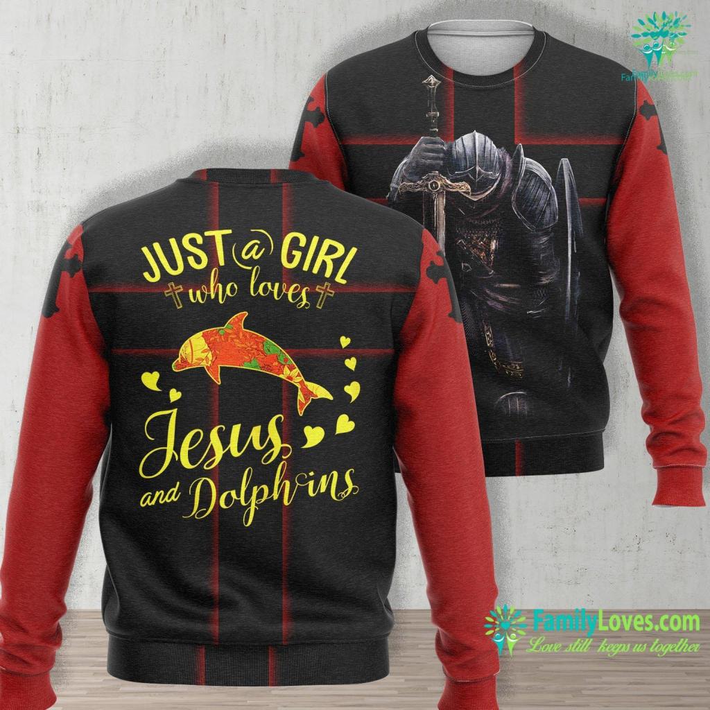 Matthew 27 Just A Girl Who Loves Jesus And Dolphins Farmer Love Jesus Unisex Long Sleeve Sweatshirt All Over Print