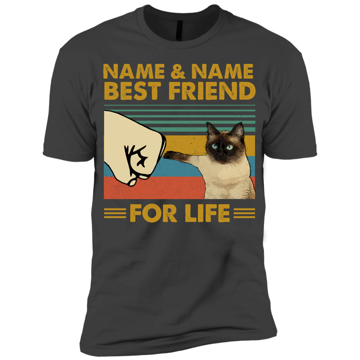 Personalized – Best Friend For Life Siamese Cat Premium Short Sleeve T-Shirt