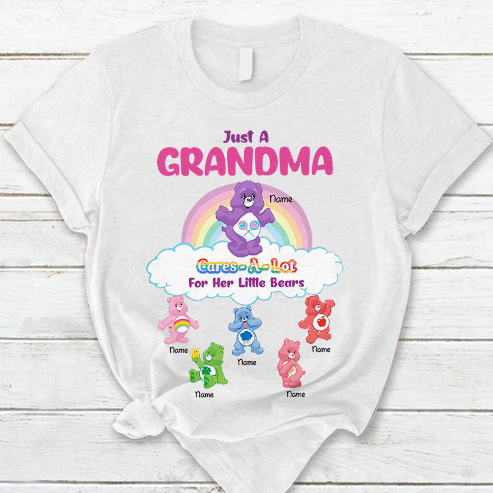 Personalized Just A Grandma Cares A Lot For Her Little Bears T-Shirt For Grandma Nana Mimi Ph99 Nh00