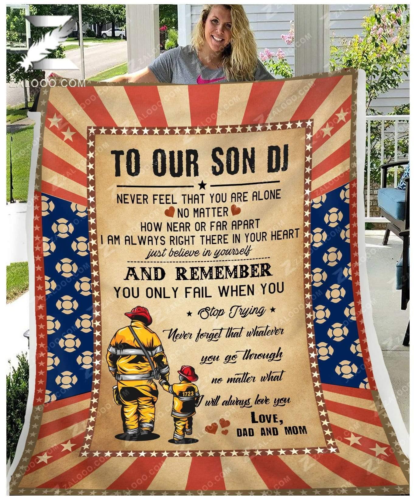 Blanket Firefighter To My Son (Mom And Dad) Custom (Dj)