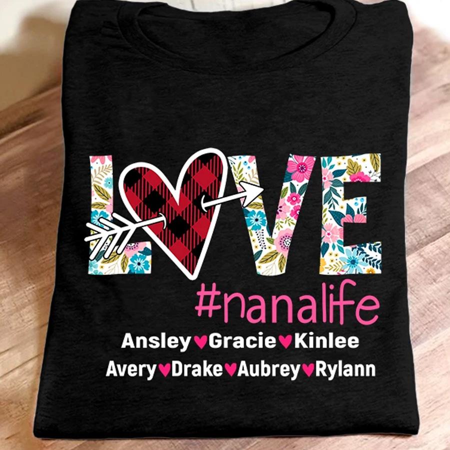 Lovelypod – Personalized Shirt, Love Grandma Life Shirt Mom Life Flower Colorful Shirt, Valentine Day Shirt, Grandma Funny Shirt