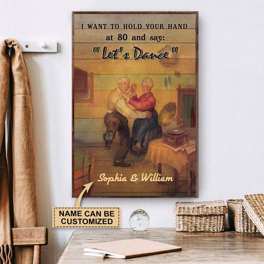 Aeticon Gifts Personalized Dancing I Want To Hold Your Hand Canvas Mom Dad Gift Home Decor